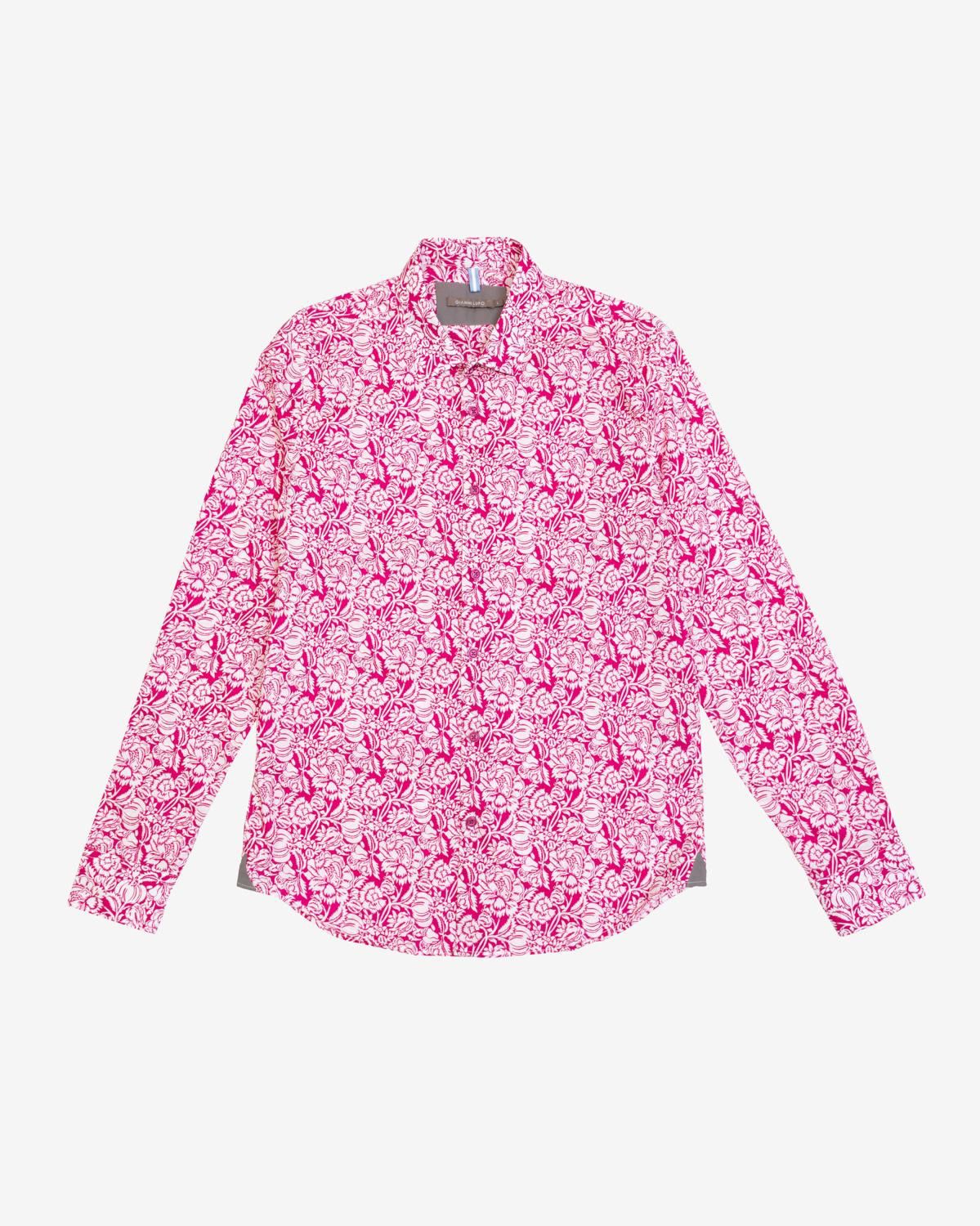 Camisa fucsia flores Gianni Lupo