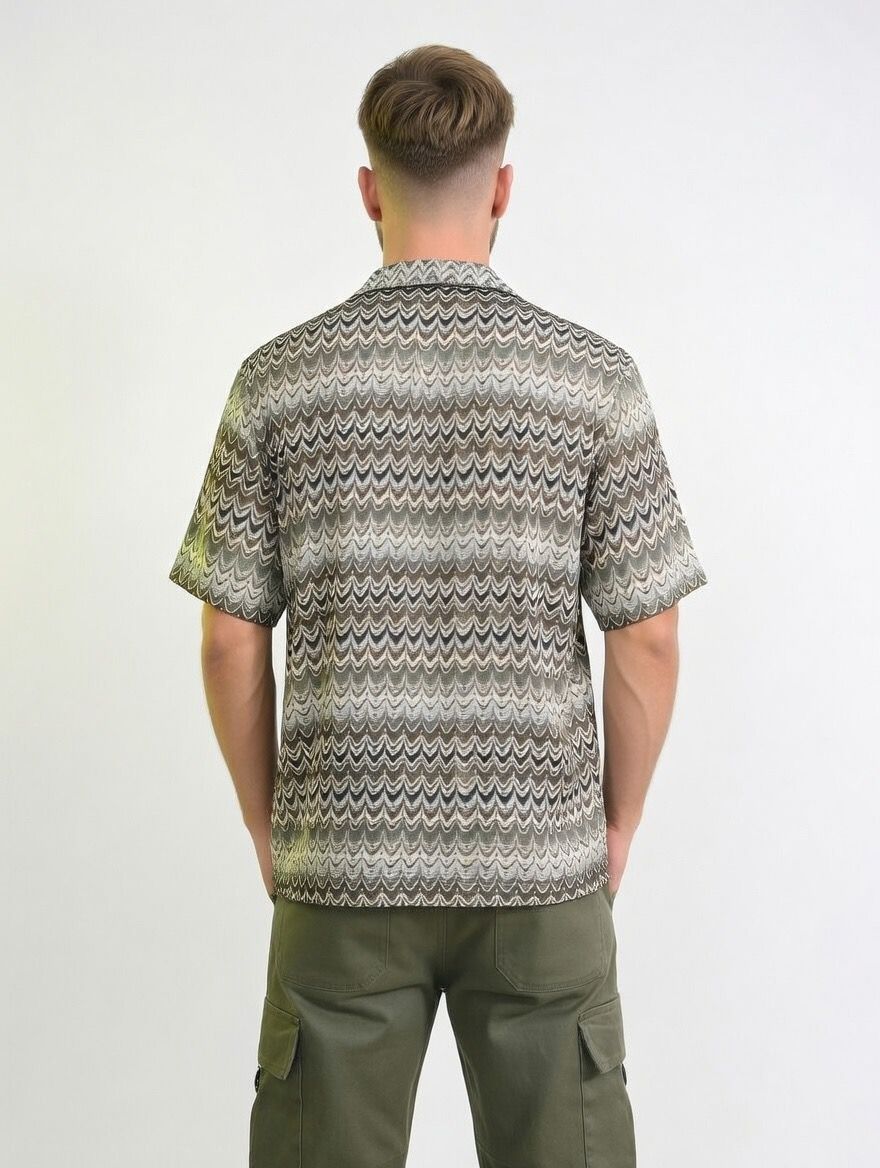 Camisa Hombre Manga Corta Texturizada – Indicode Inshosh sea