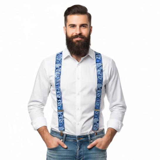 Tirantes calaveras azul