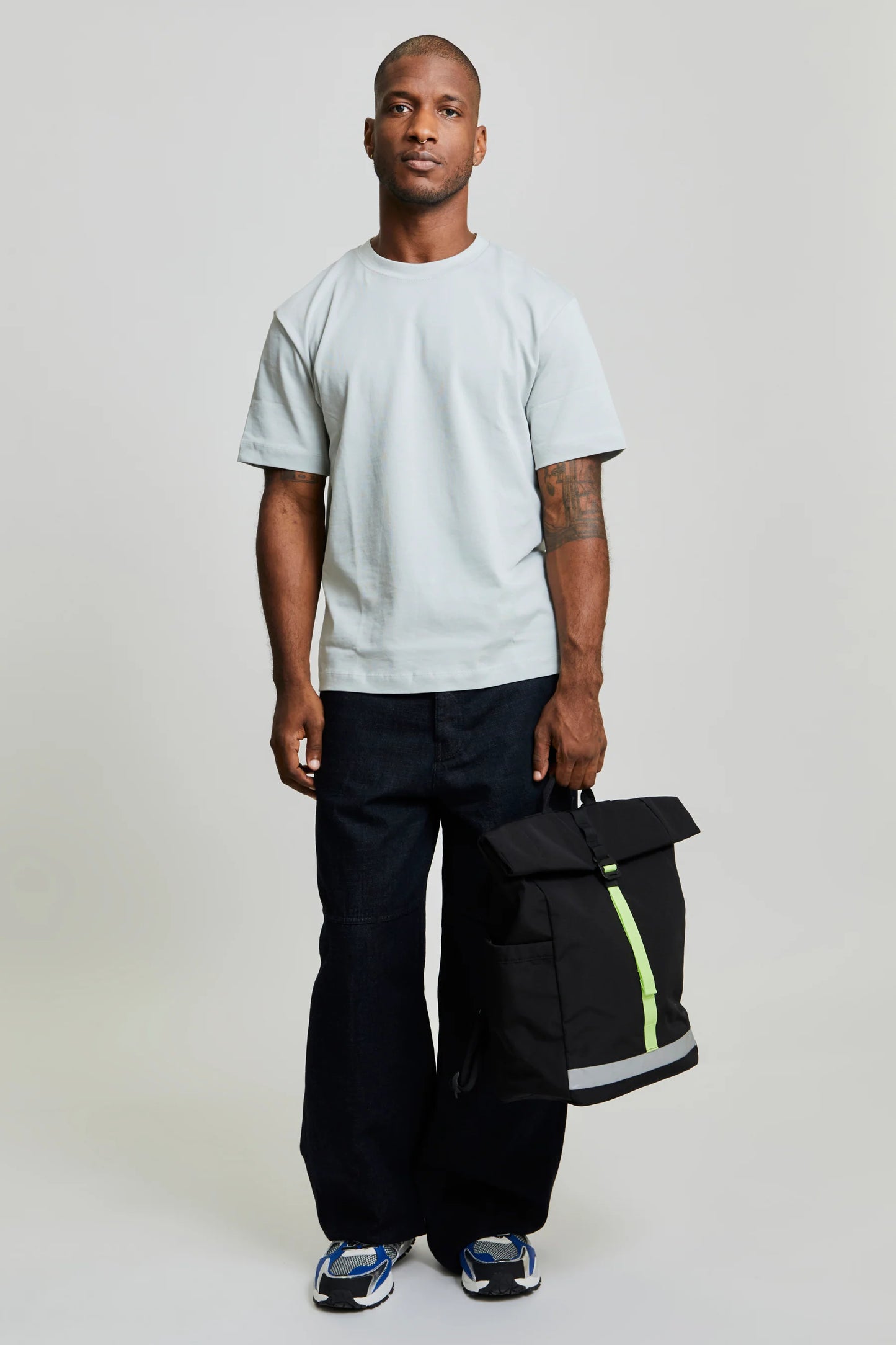 Mochila Lefrik Lars Roll Backpack Black Lime Vandra