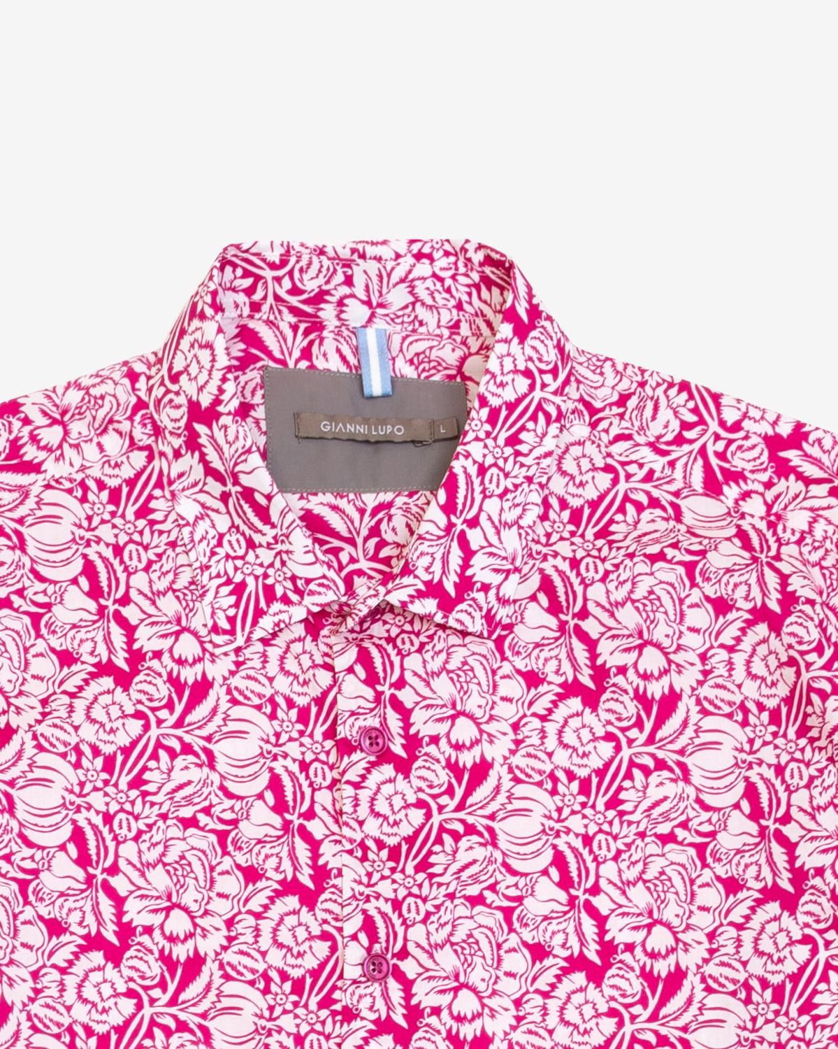 Camisa fucsia flores Gianni Lupo
