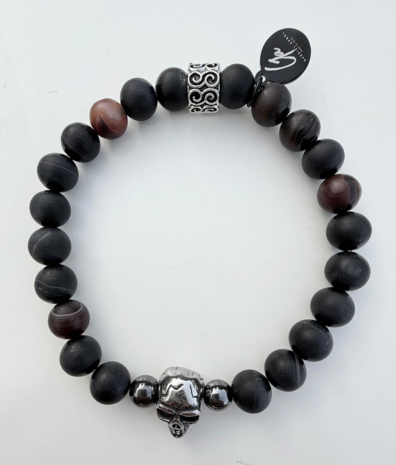 Pulsera gamadeinibiza calavera marrón