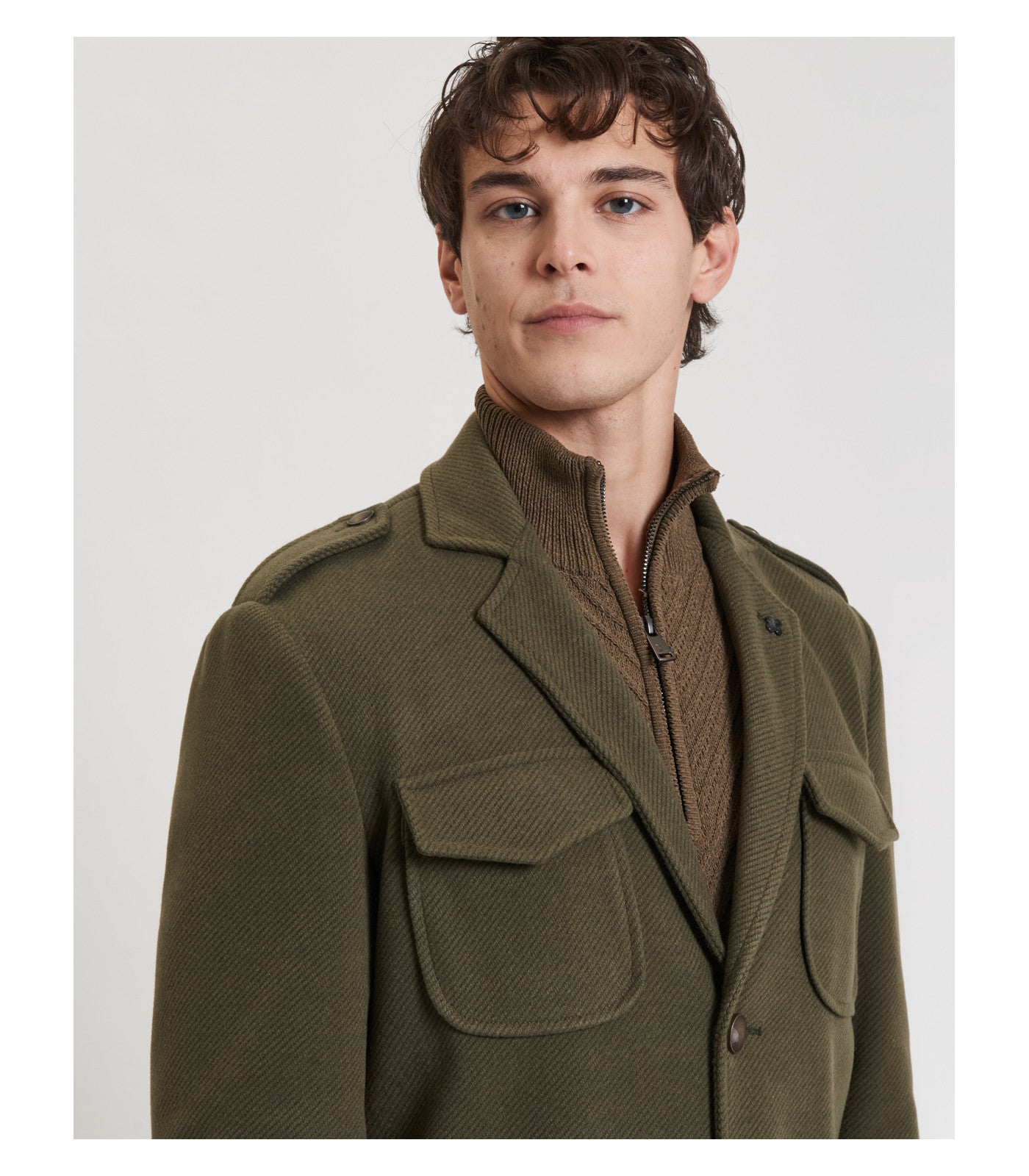 Abrigo largo estilo militar gianni