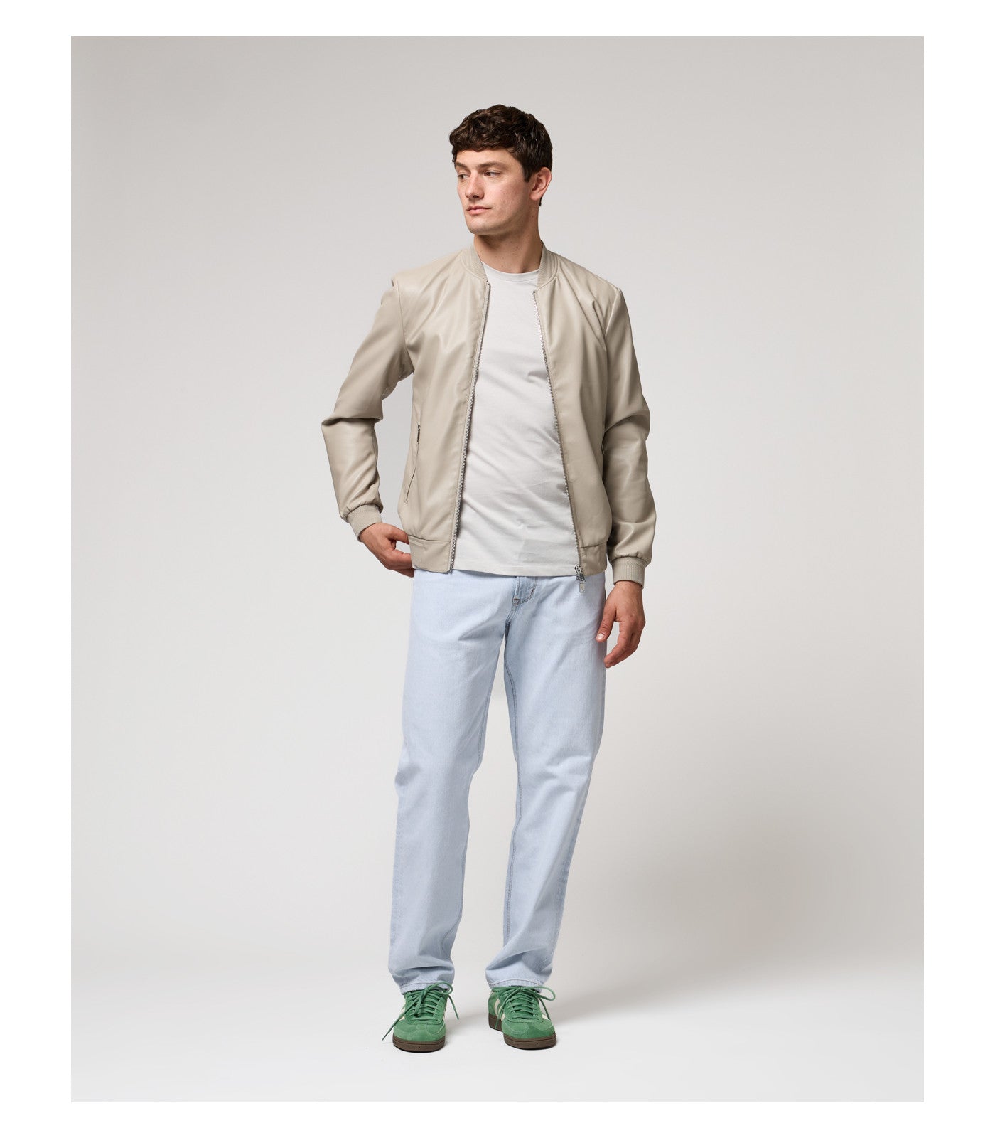 Chaqueta bomber beige Gianni