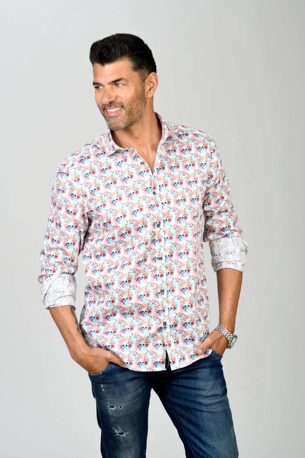 Camisa Montesco calavera blanca - INDOMITO108