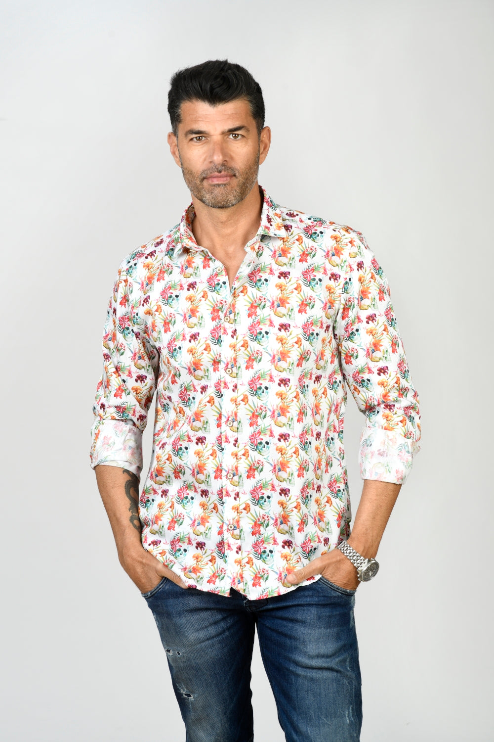 Camisa Montesco calaveras blancas - INDOMITO108