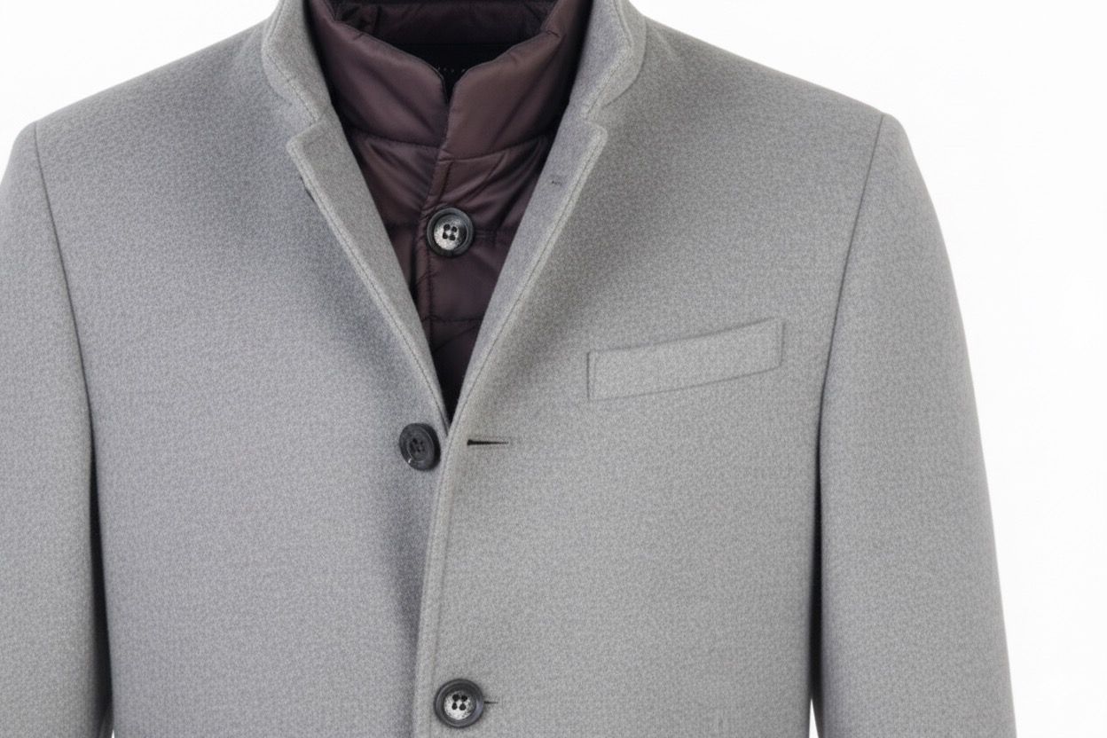 Abrigo corto bari gris perla