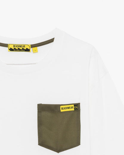 Camiseta Gianni Lupo con bolsillo verde kaki