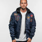 Chaqueta bomber de aviador azul navy