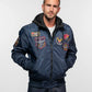 Chaqueta bomber de aviador azul navy