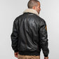 Chaqueta de cuero estilo aviador