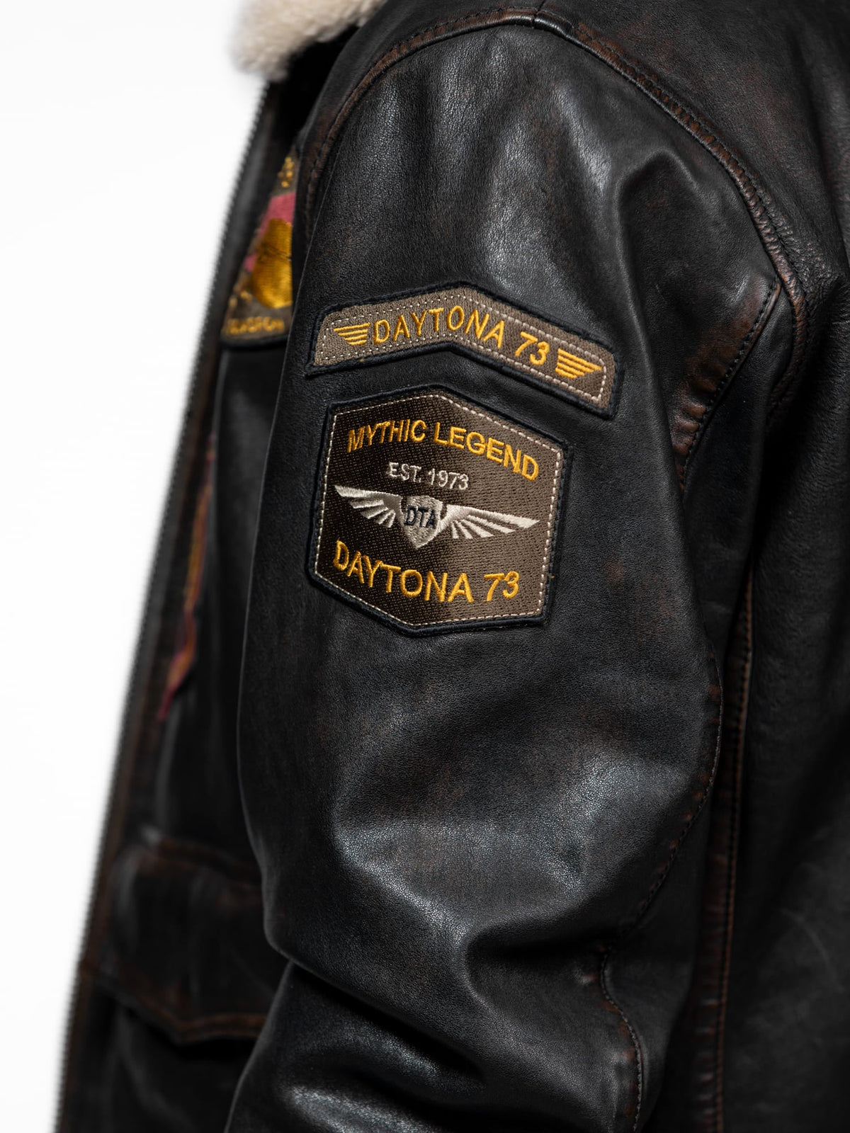 Chaqueta de cuero estilo aviador