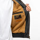 Chaqueta de cuero estilo aviador
