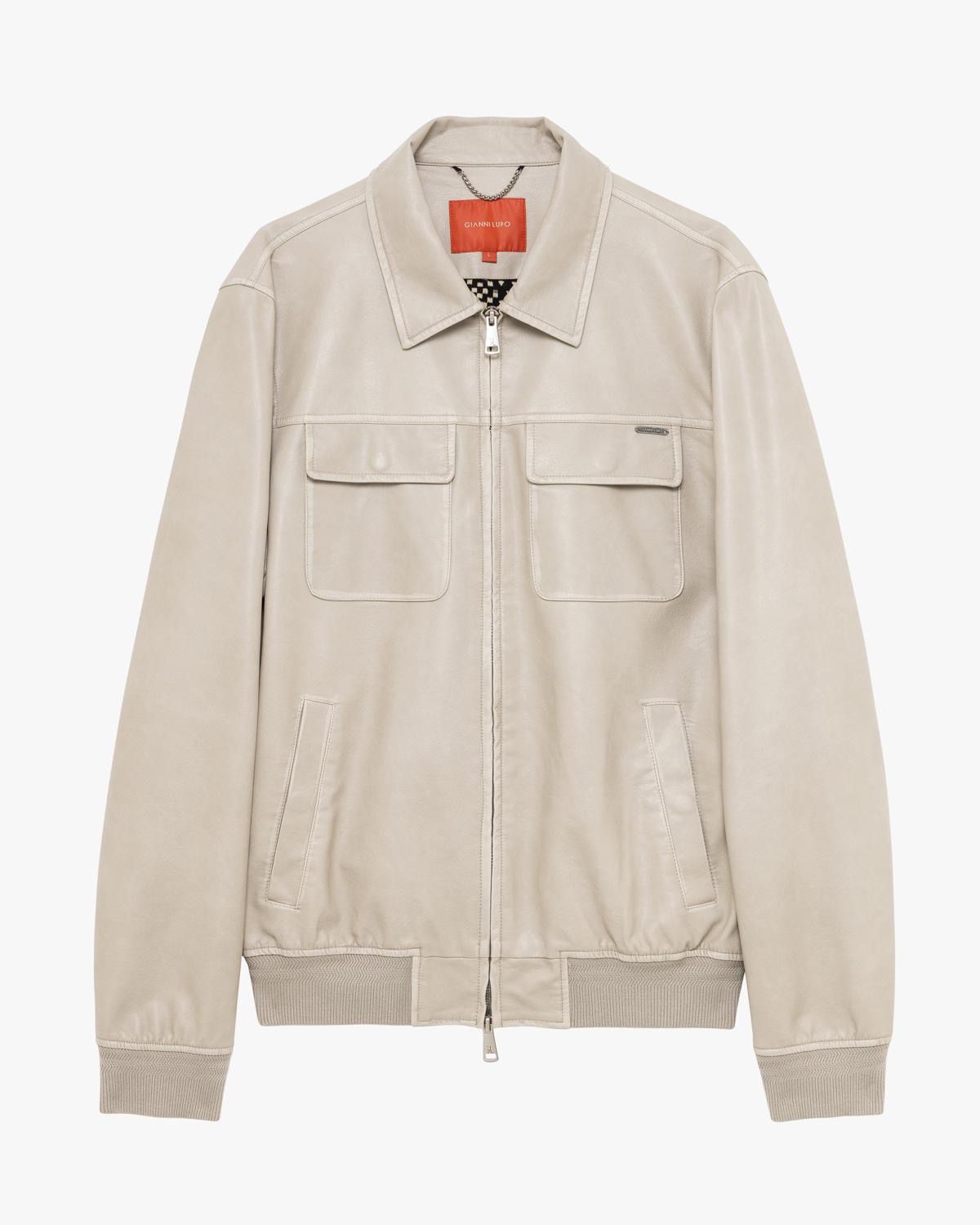 Cazadora bomber napa blanca
