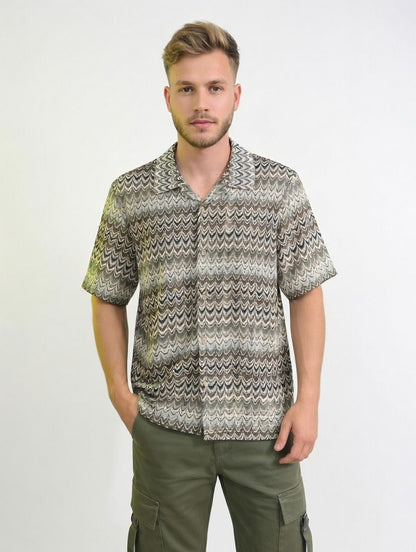 Camisa Hombre Manga Corta Texturizada – Indicode Inshosh sea