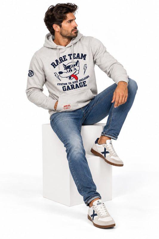 Sudadera RARE Lobo Garage Gris con Capucha