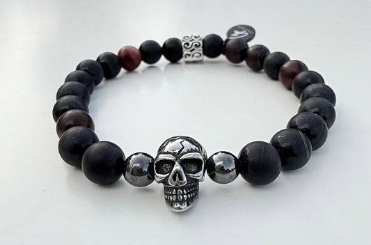 Pulsera gamadeinibiza calavera marrón