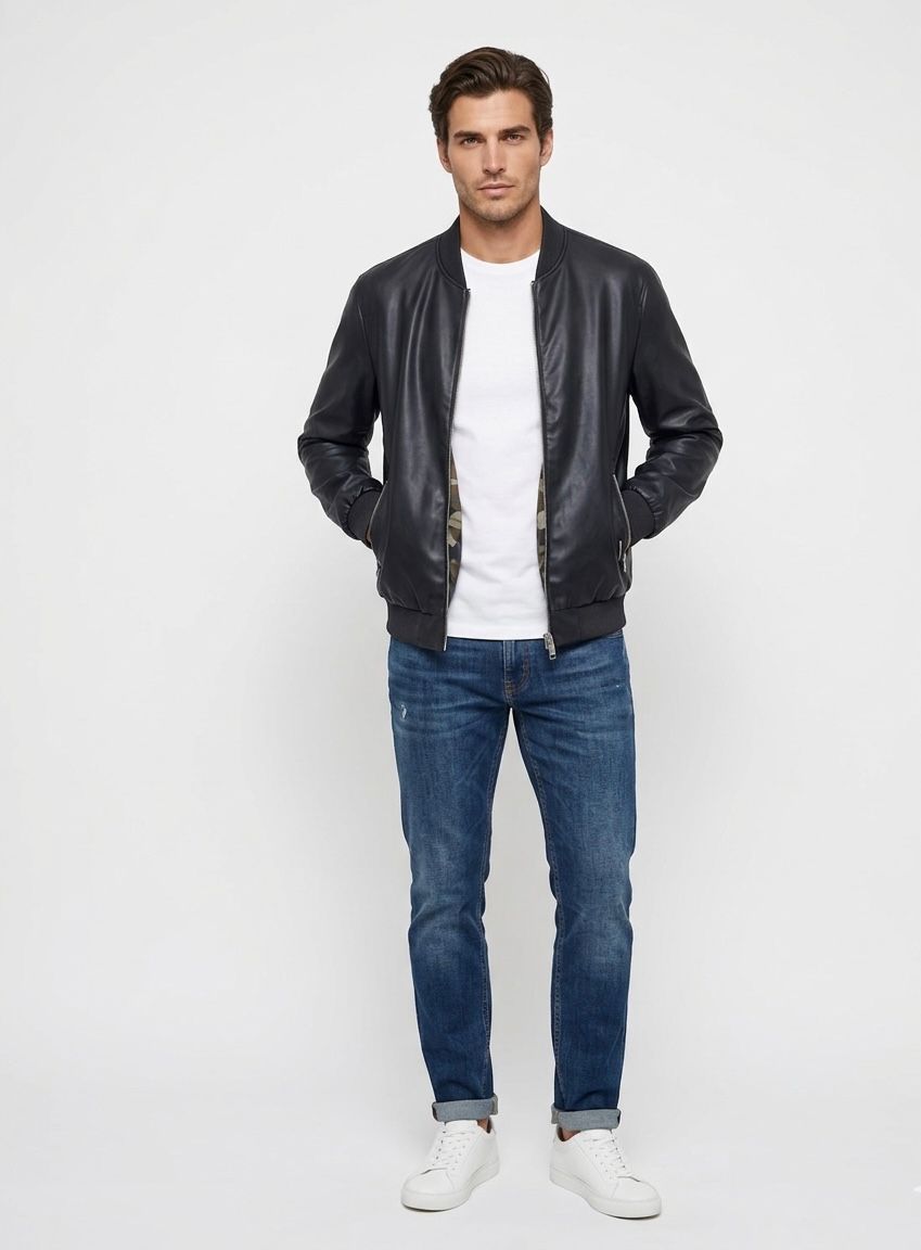 Chaqueta bomber azul gianni
