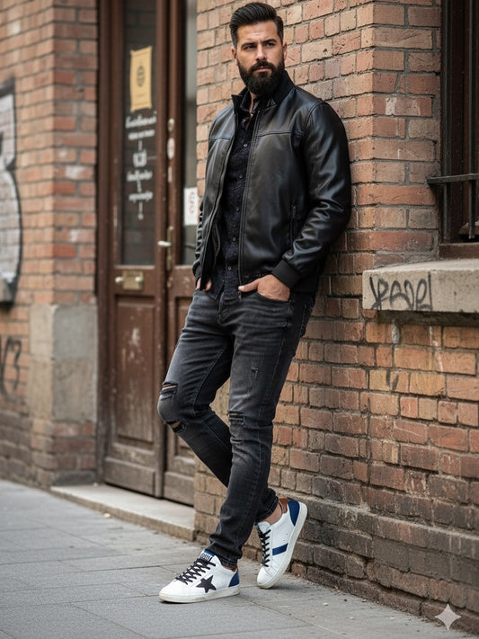 Chaqueta bomber negra gianni