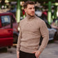 Jersey cuello CISNE GRIS de LANA made in Spain brownjury