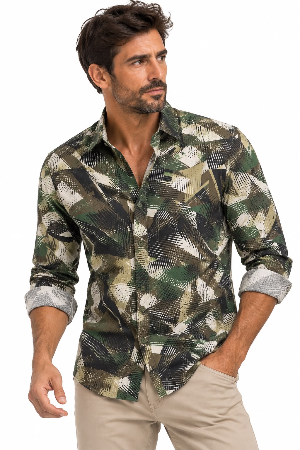 Camisa Estampada Monttesco olmedo- 100% Algodón