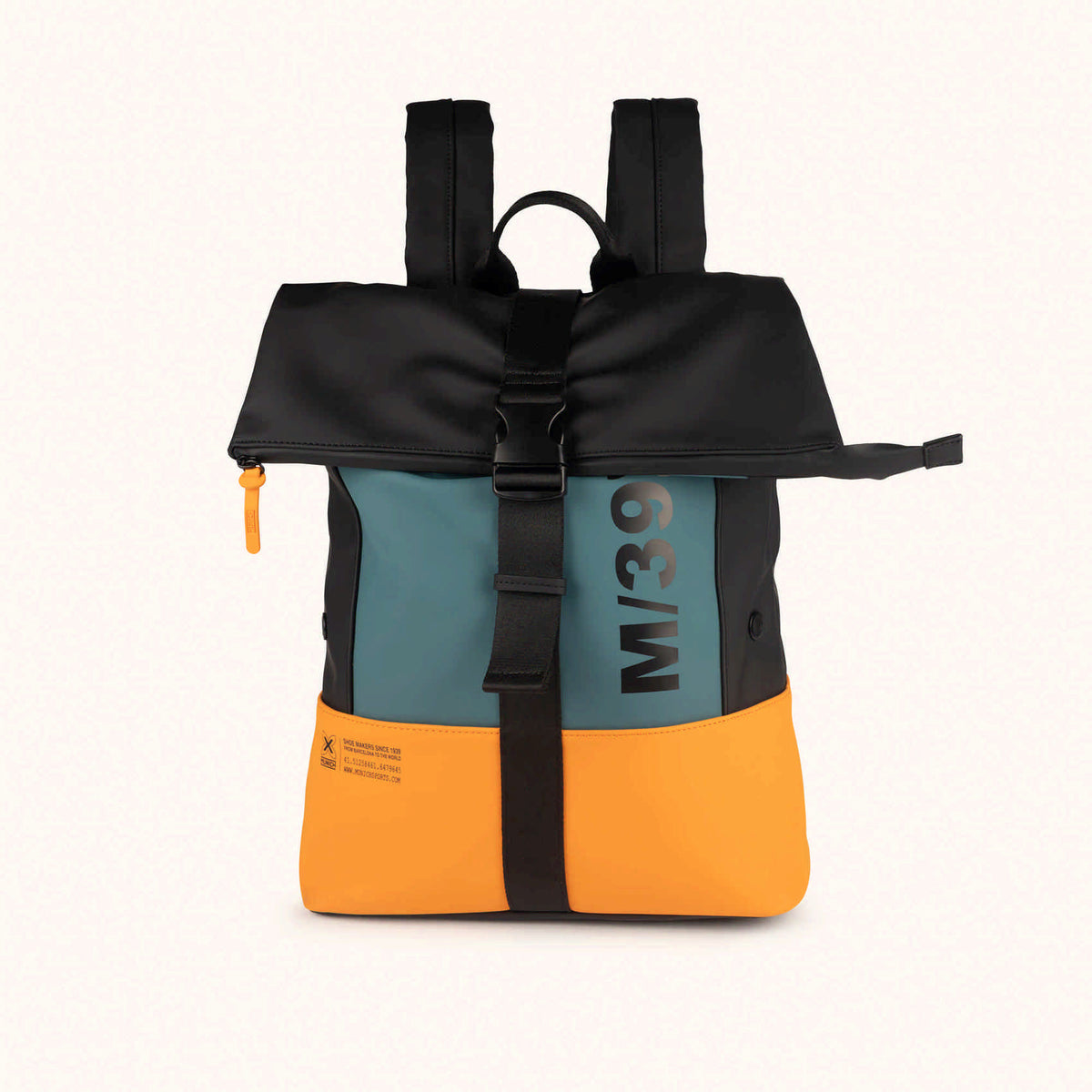 Mochila Urbana Impermeable Ergónoma con Acolchado Trasero CITY BACKPACK ORANGE/GREE