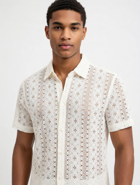 Camisa manga corta Gianni calado