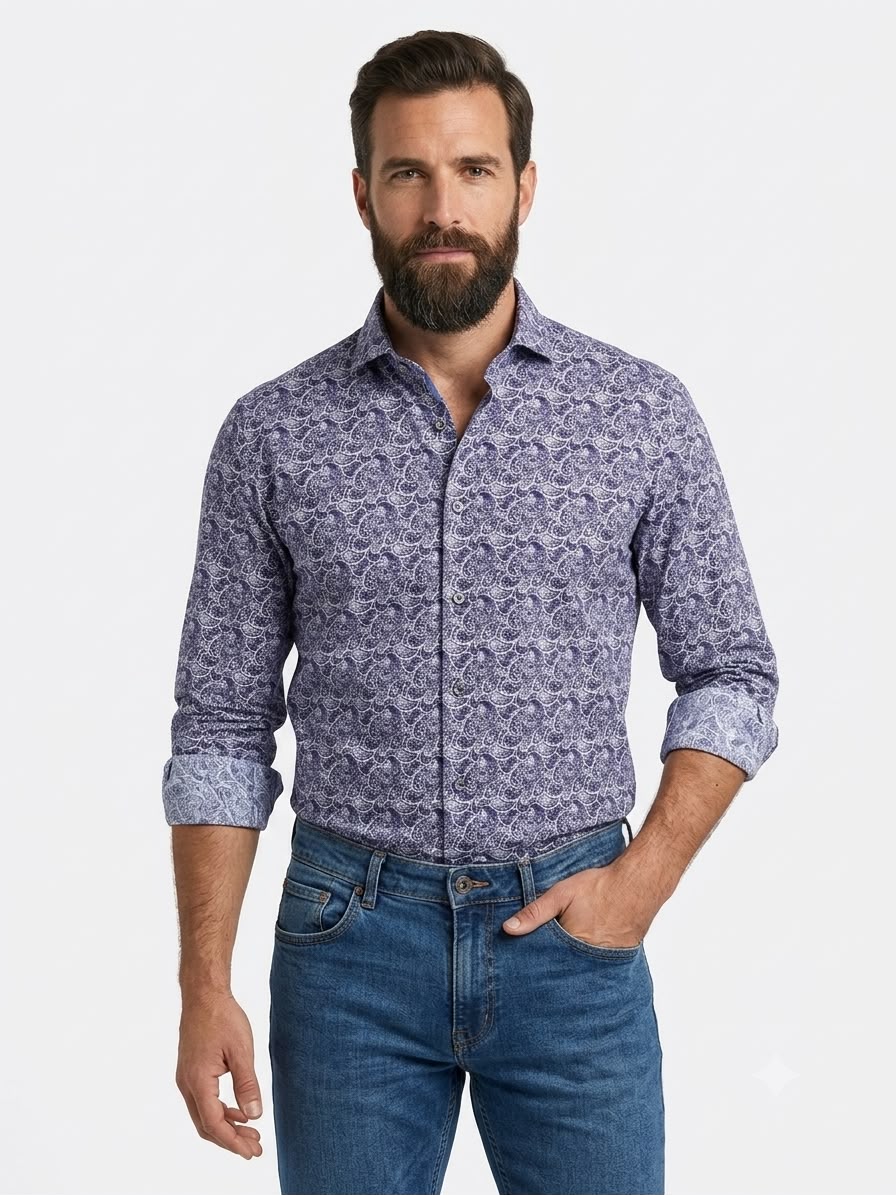Camisa estampada de hombre Monttesco cachemira
