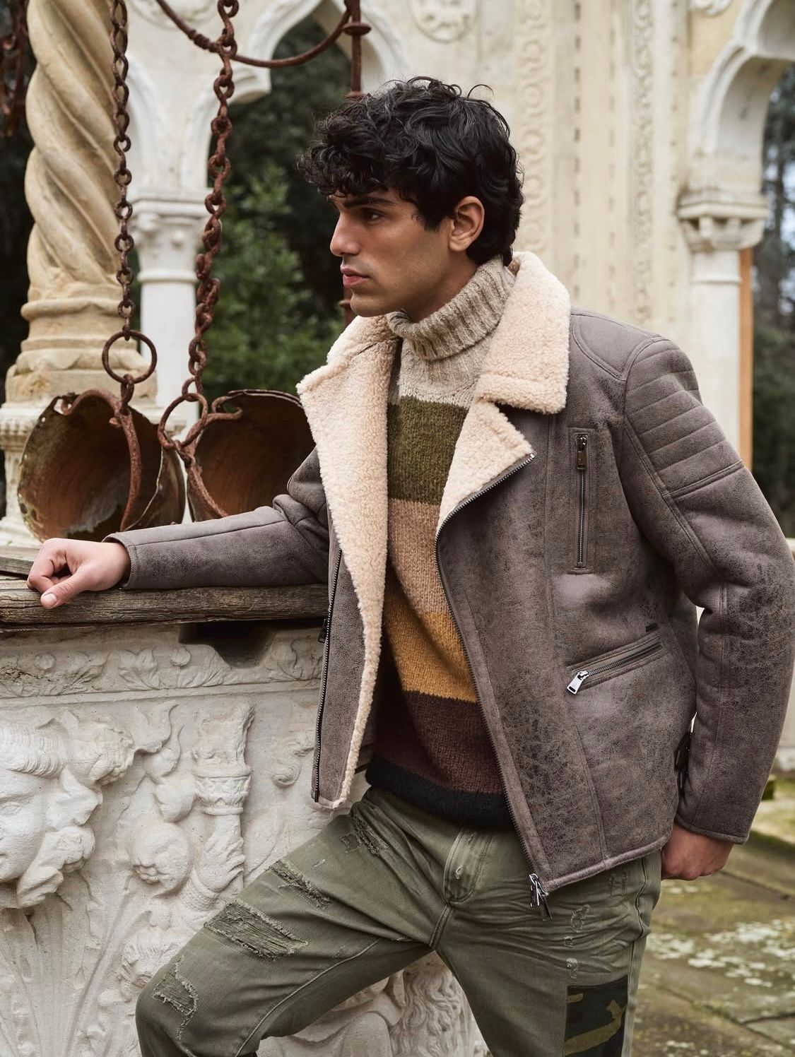 Cazadora montone tortora brown