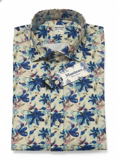 Camisa Monttesco flor azul