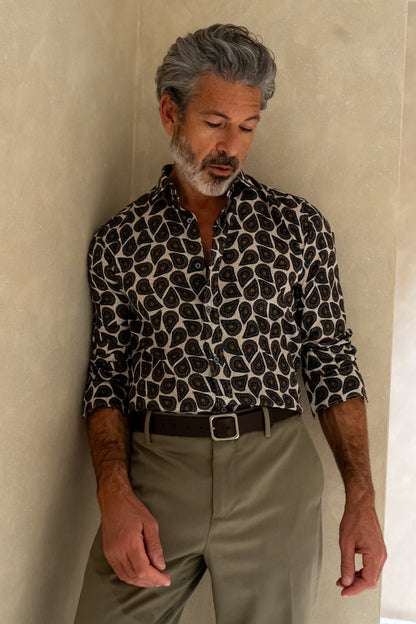 Camisa Estampada Monttesco Cachemeres - 100% Algodón Español