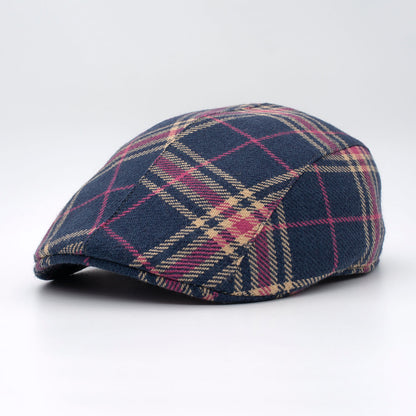 Boina 5075 cuadro azul fusia cashmere