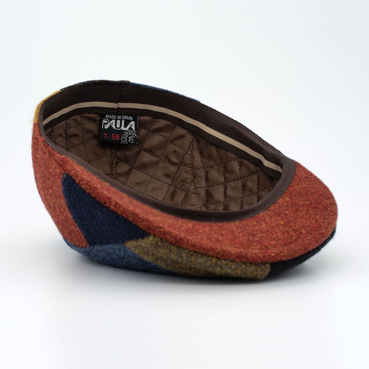 Boina cuadros 100% lana 5056