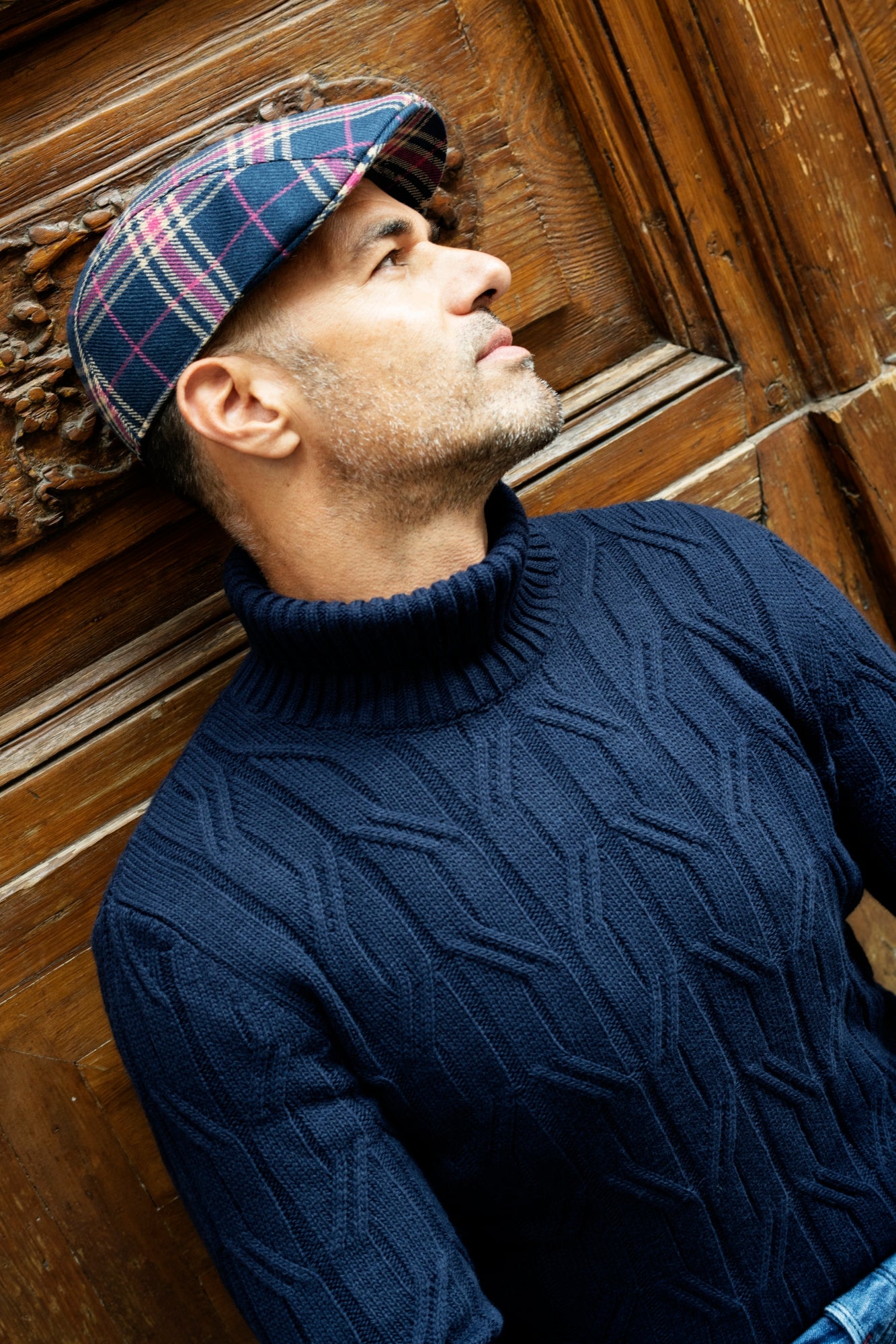 Jersey cuello CISNE de LANA made in Spain brownjury