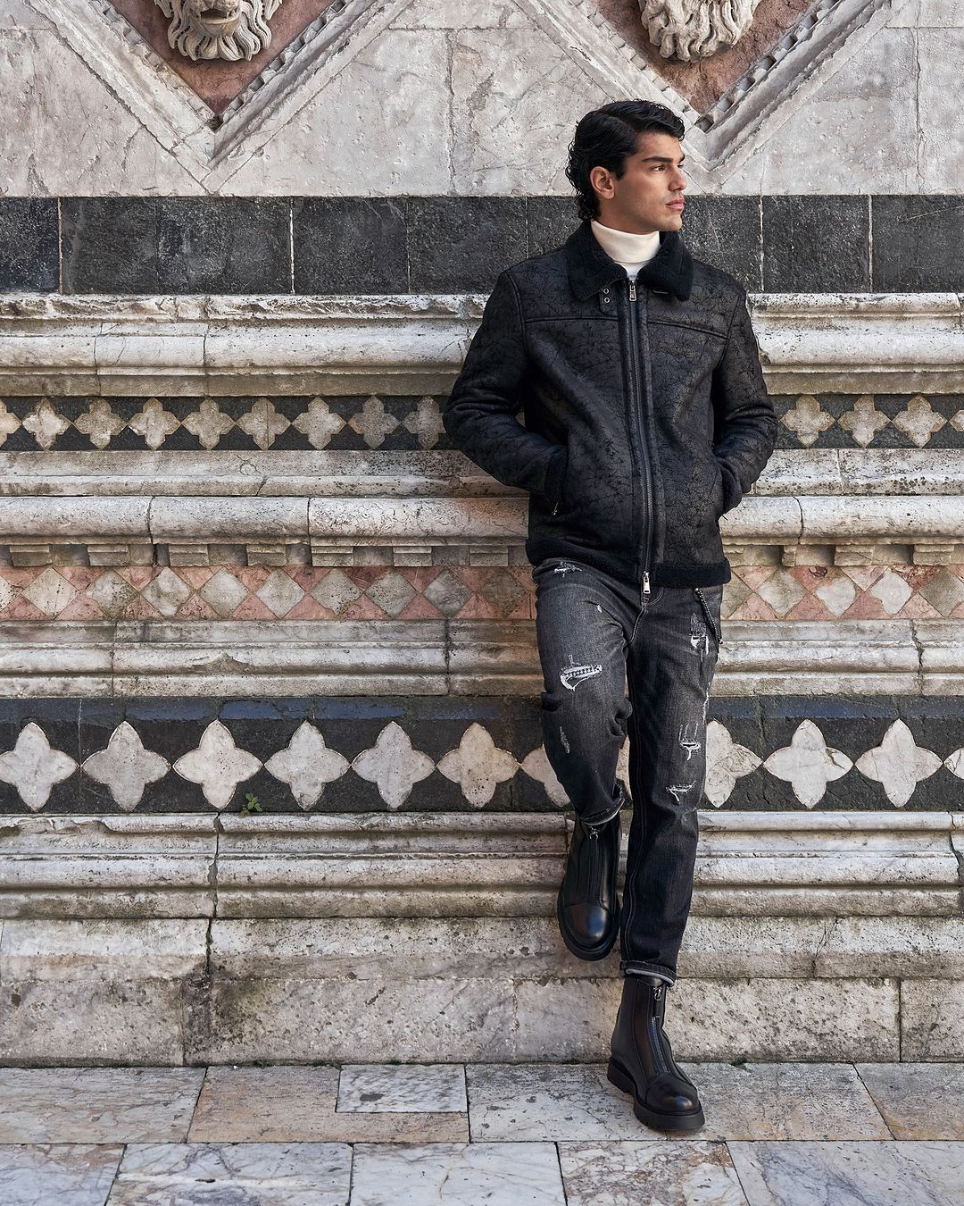Cazadora Montone Gianni Lupo black