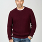 Jersey cuello caja trenzado burdeos