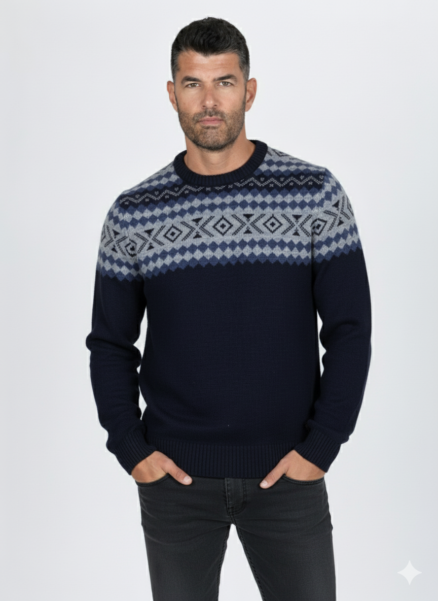 Jersey cuello caja lana