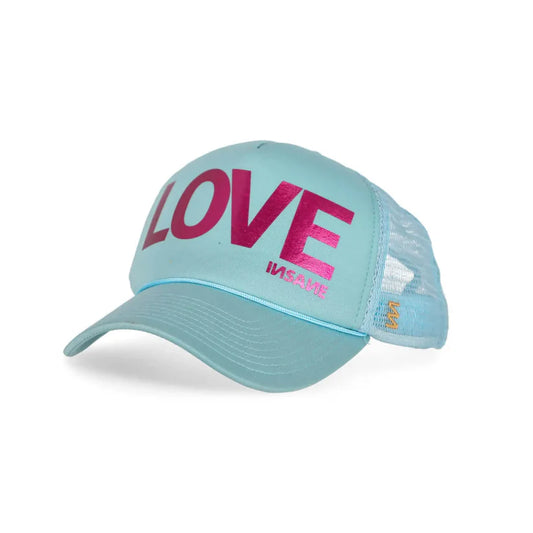 Gorra iNSANE lOVE trucker TURQUESA