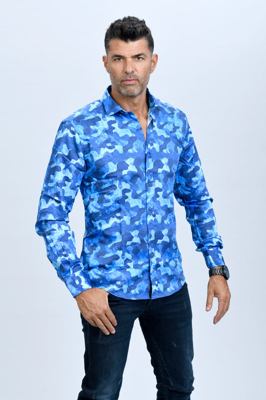 Camisa estampada  camu blue