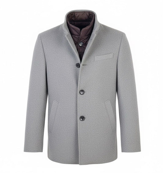 Abrigo corto bari gris perla