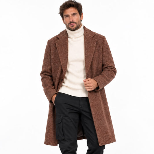 Abrigo de lana Gianni Lupo marrón