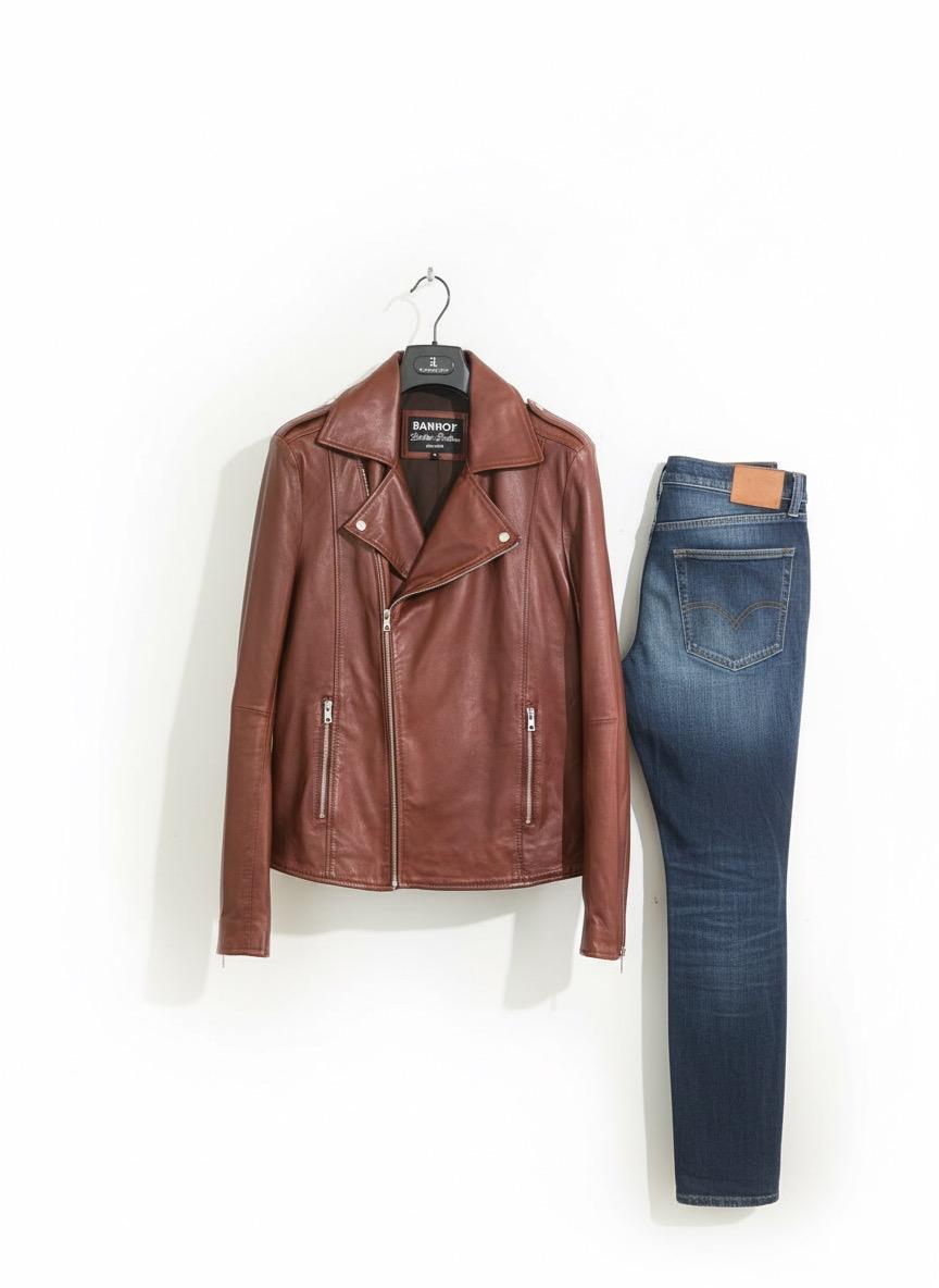 Chaqueta de piel ovina rojiza