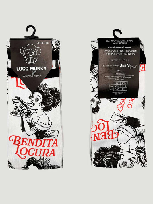 Calcetin loco monkey bendita locura
