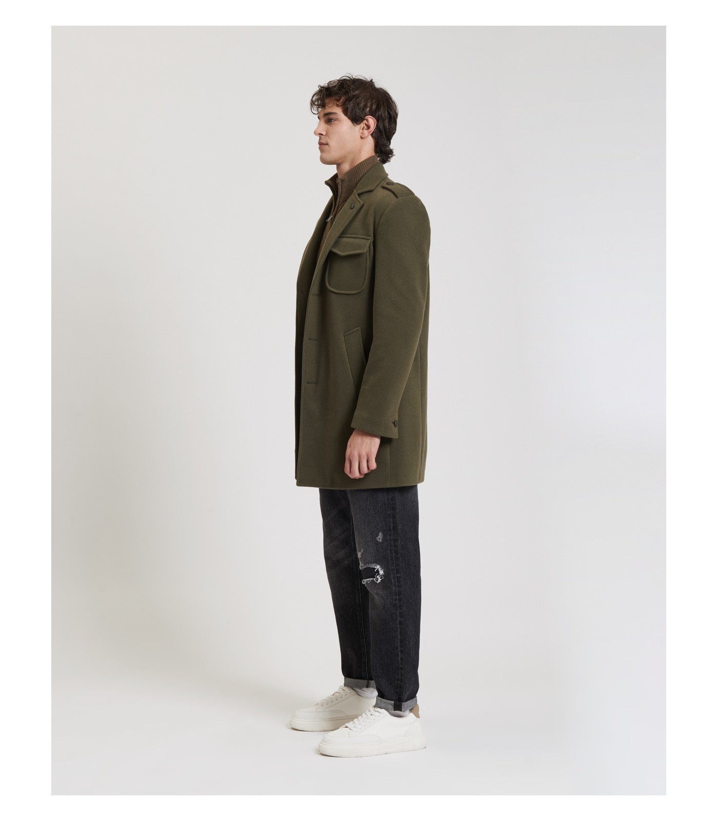 Abrigo largo estilo militar gianni