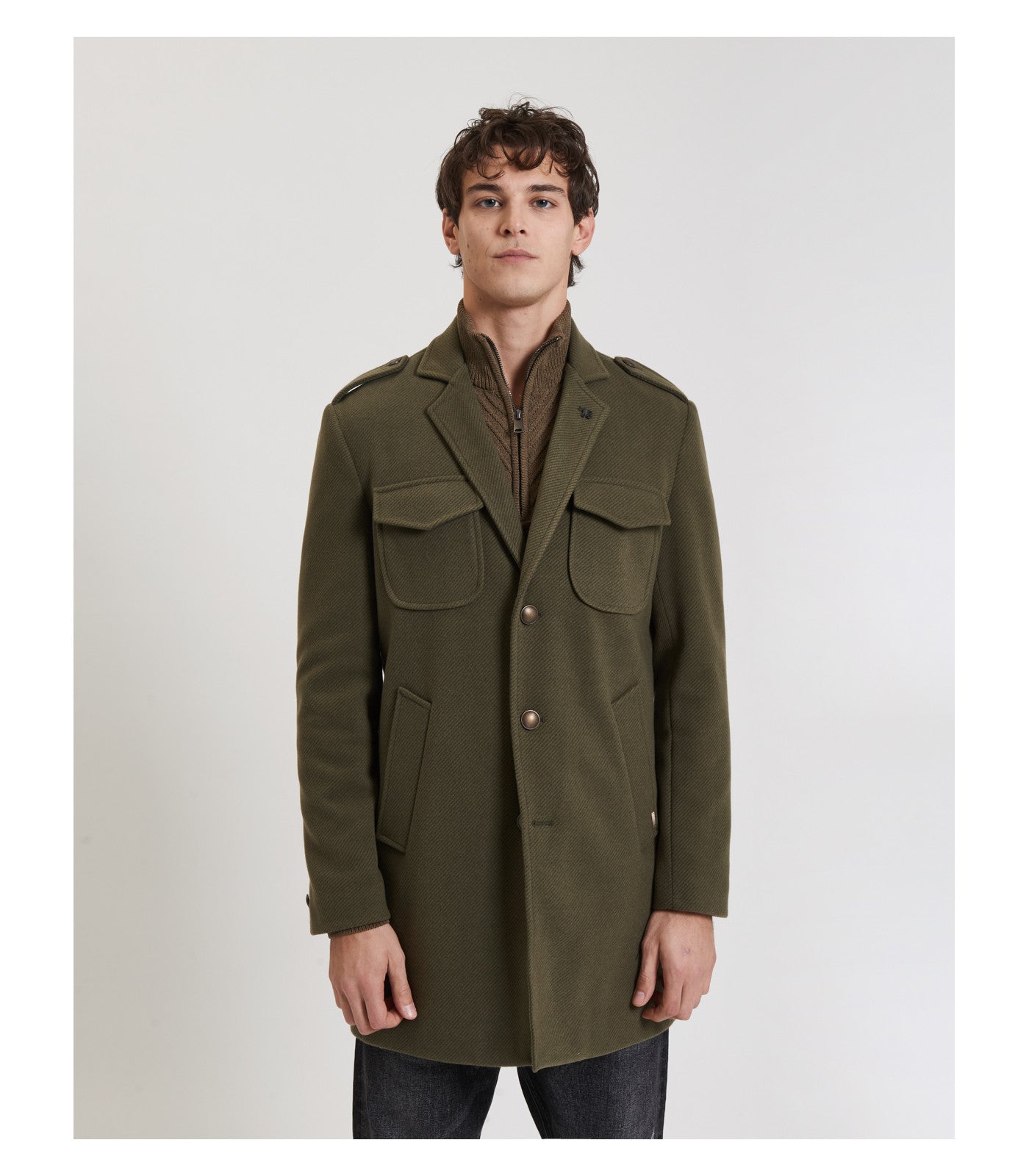 Abrigo largo estilo militar gianni