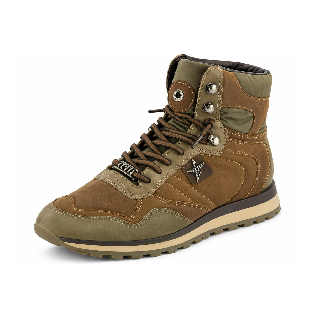Bota Cetti Hombre Marrón y Kaki – Piel Nobuk