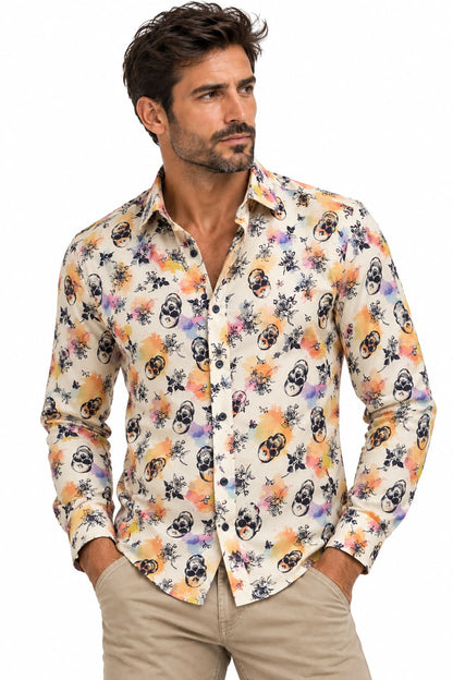 Camisa Estampada Monttesco SKULL - 100% Algodón