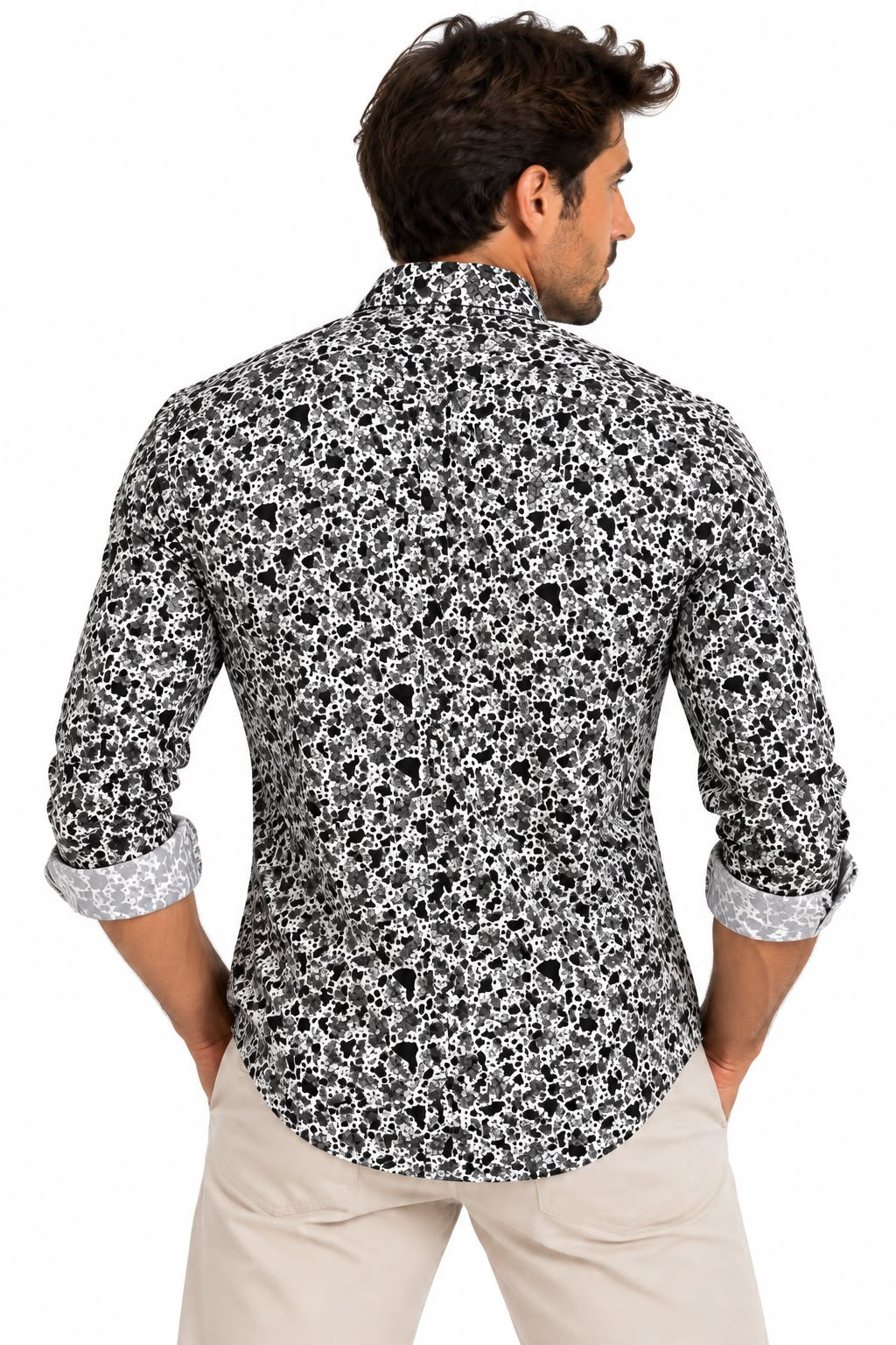 Camisa Estampada Monttesco black and white - 100% Algodón