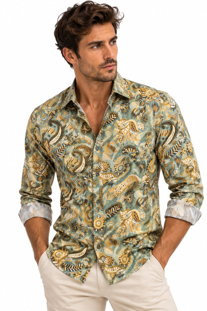 Camisa Estampada Monttesco bizarro - 100% Algodón