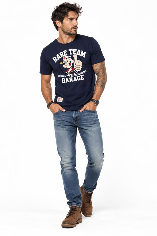Camiseta RARE Popeye Garage Azul Marino